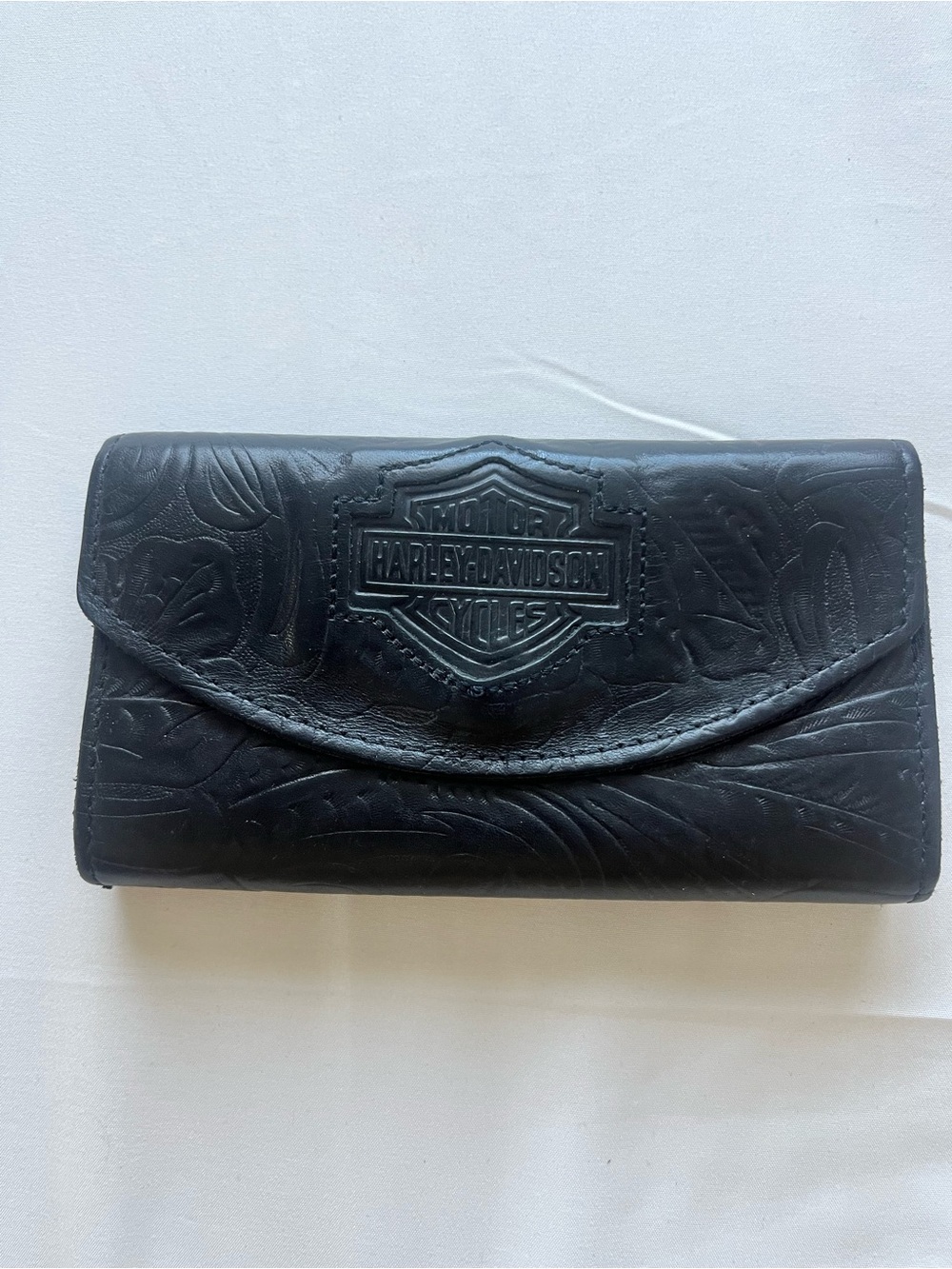 Harley-Davidson Black Embossed Leather Wallet